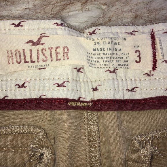 Hollister Khaki Chino Shorts Size 3 - Picture 3 of 3